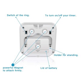 Upgraded Digital Kitchen Timer, ON/Off Switch, 12/24 Hour Clock and Silent Timers, Count Up & Count Down for Kids Teachers Cooking Games Office, Large LCD Display, Loud Alarm and Strong Magnet (Blue)
