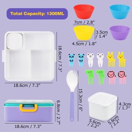 MVKV Brotdose Kinder mit Fächern - Lunchbox Erwachsene Kinder - Bento Box Kinder Erwachsene