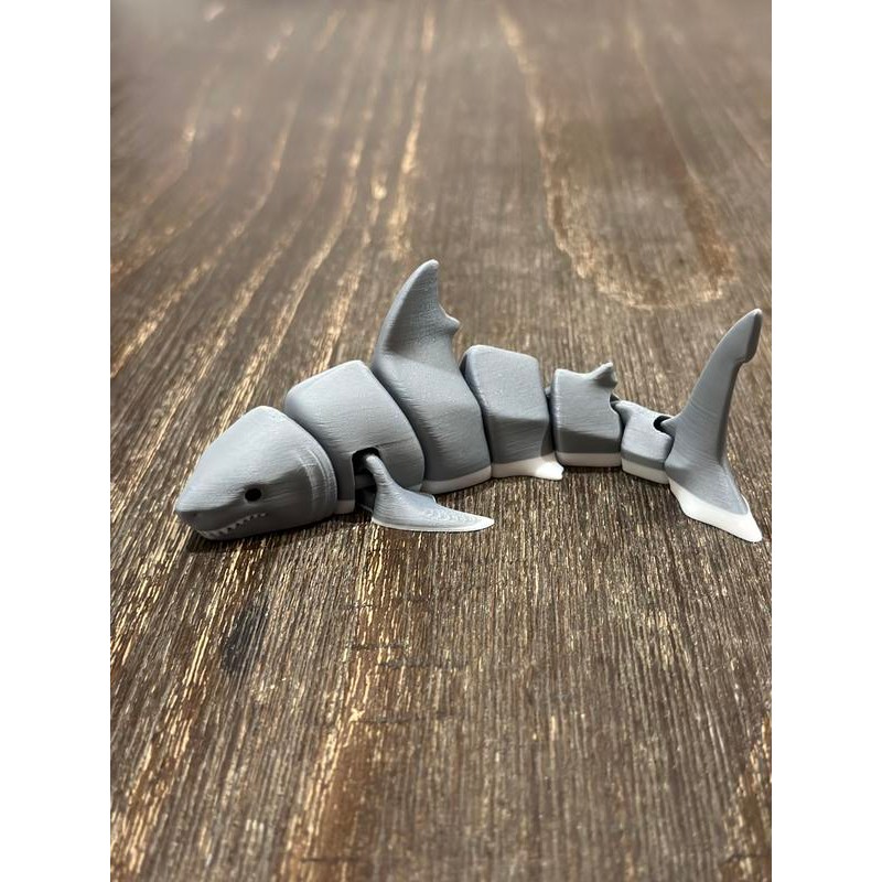 3D Printed - Articulating Flexi Great White Shark - High