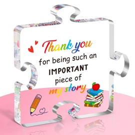 Futricy Teacher Appreciation Gifts for Women Men, Graduation Gifts for Her Him Friends Classmates, End of Year Student Professor Presents, Unique Acrylic Puzzle Plaque 3.9x3.3 Inch Decorative Sign