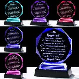 Gifts for Husband from Wife with Light Base, Husband Birthday Gift To My Husband Gifts Anniversary Christmas Birthday Gifts for Husdand Him Romantic Valentines Day Husdand Present