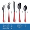 Onlycooker 20-Piece Red Silverware Set 18/0 Stainless Steel Black Silverware