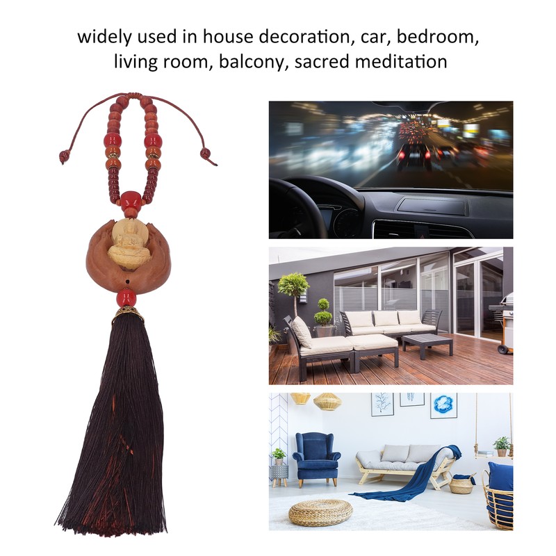 Buddha Car Pendant Peach Wood Exquisite Carving Mind Purification Wealth