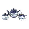 Blue Rose Polish Pottery Sweet Annie Three Piece Tea Set