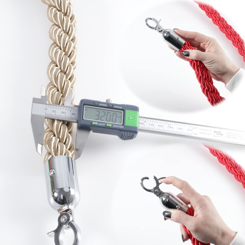 Kerafactum Rope Barrier Tape Rope with Carabiner Hook Barrier Cord