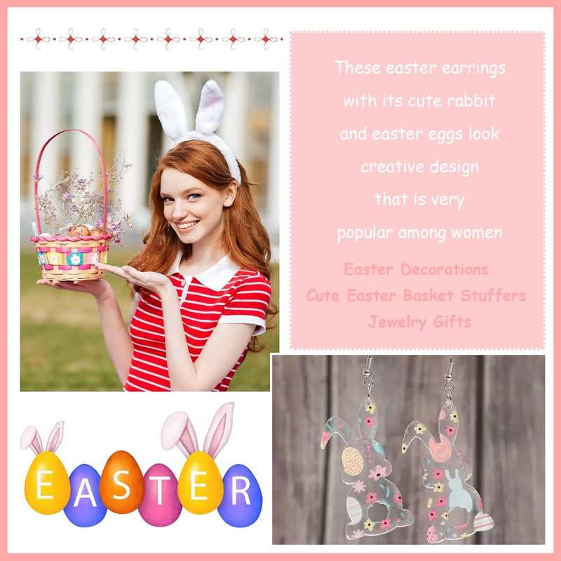 Easter Earrings for Women Cute Easter Basket Stuffers Essentials Bunny