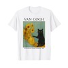 Van Gogh Black Cat with Sunflowers T-Shirt