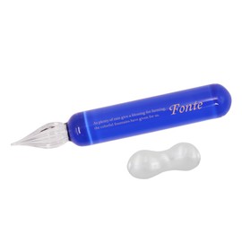 Fonte FO466 Glass Pen [Blue] Mini Glass Pen with Pen Holder, Cute