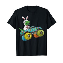 Happy Easter Monster Truck Trex Dinosaur Bunny Costume Kids T-Shirt