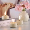 Eywamage Ivory Flameless Wax Tealights with Remote Batteries, Flickering Realistic