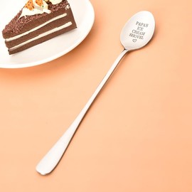 Funny Papa Gifts for Christmas from Grandchildren Engraved Papa’s Ice Cream Shovel Spoon for Dad Grandpa Grandfather Birthday Gifts from Granddaughter Grandson Ice Cream Lover Gifts for Men