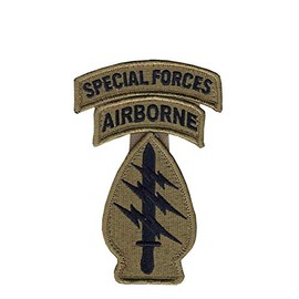 Special Forces OCP Patch with Airborne, Special Forces, Tabs and Hook Fastener - No Space (EA)