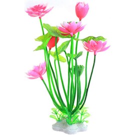 Pink Artificial Water Plants, Aquatics Grass Flower Simulation Wedding Favors Plastic Artificial Lotus Fish Tank Ornament Aquarium Décor Plastic Plants for Party