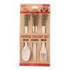 CHUMS CH62-1734-M095-00 Camper Cutlery 3-Piece Set, Khaki/Gray, Spoon: Length 7.9