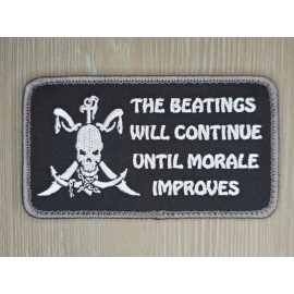 THE BEATINGS WILL CONTINUE PIRATE SKULL TACTICAL SWAT HOOK MORALE PATCH