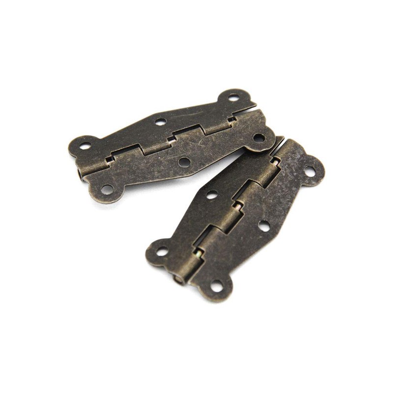 JINXM Antique Bronze Embossing Latch Hasps (for Lock) with Hinges