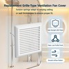 White Plastic Bathroom Vent Fan Cover (C350GN) with Springs, Compatible