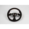 Steering 35Φ M Genuine Leather Backskin Red Cross Stitch (M35F)