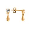 Tropfen Ohrringe aus Edelstahl mit Zirkonia (Gold)