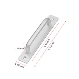Wwxuanke Set of 3 Aluminum Alloy Handles, Non-Perforated Handles, Window Wooden Doors, Balcony Barn Door Handles (Silver)