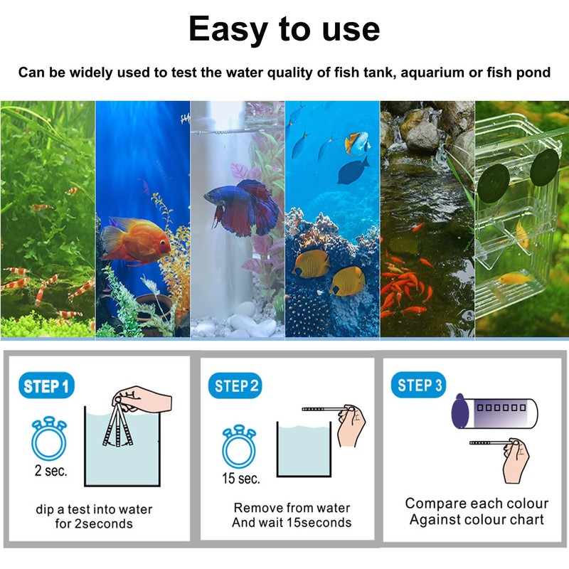 Aquarium Test Strips, 7 in 1 Fish Tank Test Strips,