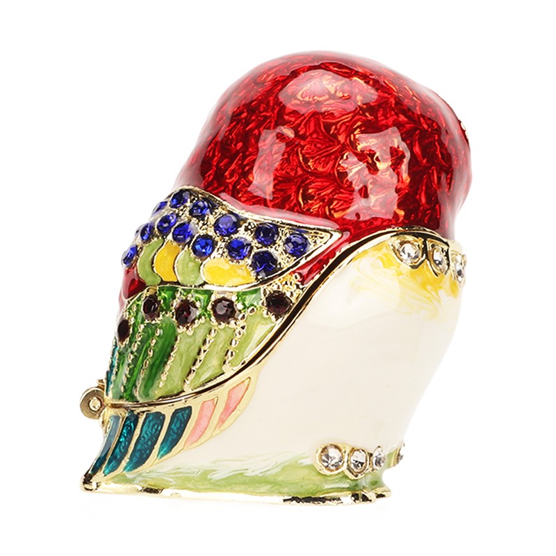 Metal Trinket Box Owl Shape Shiny Exquisite Zinc Alloy Jewelry