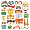 Dusenly Animals Photo Booth Props 30pcs DIY Funny Safari Jungle