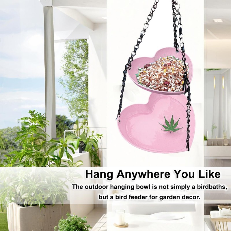 Outdoor Hanging Double-Layer Bird Feeder, Outdoor Hanging Bird Bathtub, Double-Layer