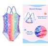 Kids4ever Costume da Bagno Bambina 3 Pezzi, Intero Stampa Sirena,