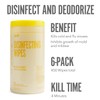 Perk Disinfecting Wipes, Lemon, 75 Wipes/Canister, 6/Pack