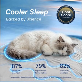 Premium Cooling Blanket for Medium Dogs, Cool-to-Touch Washable Mat for Couch Bed Car Q-MAX>0.53, Grey, 30x40