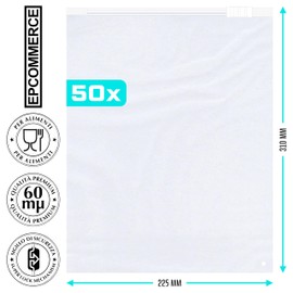 50 x Ziplock Bags DIN A4, 225 x 310 mm, Film Thick 60 µm, Premium Quality, Transparent, Food-Safe, Landscape and Portrait Format (DIN A4 Portrait)