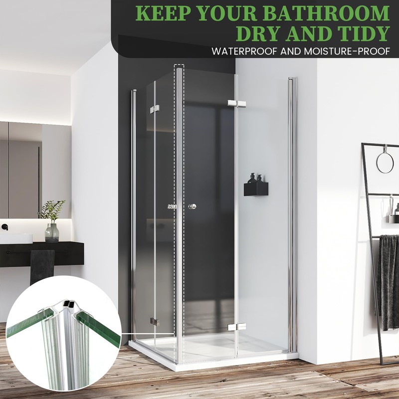 Bathroom Shower Glass Door Side Seal Strips, Length 78 Inch