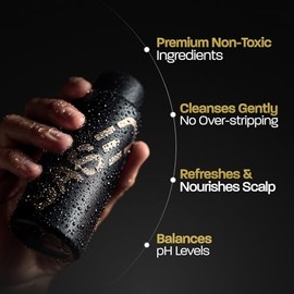 BASED Champú rejuvenecedor con aloe vera, aceite de menta y aceite de coco, champú limpiador para hombres, sin sulfatos, parabenos o ftalatos, cuidado del cabello de calidad para hombres, botella de