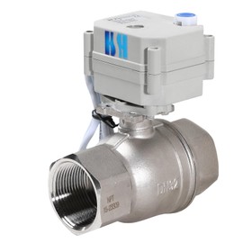 HSH-Flo 1.25" DN32 2 Way 12VDC 9-24VAC/DC NPT Stainless Steel 304 Three Wires Control On/Off Electrical Motorized Ball Valve