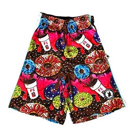 Flow Society Donut Flow Attack Boys Shorts - Lacrosse - LAX - Kid Athletic - Football - Hockey - Basketball - Baseball - Pink