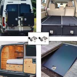 LEIMO KPARTS T-Handle Latch,2 Truck Tool Box Latch Stainless Lock Replacement Handle with 4 Keys For Camper RV Trailer Door ToolBox