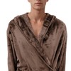 Elegant Comfort Luxury Men’s Hooded Plush Fleece Spa Bathrobe with