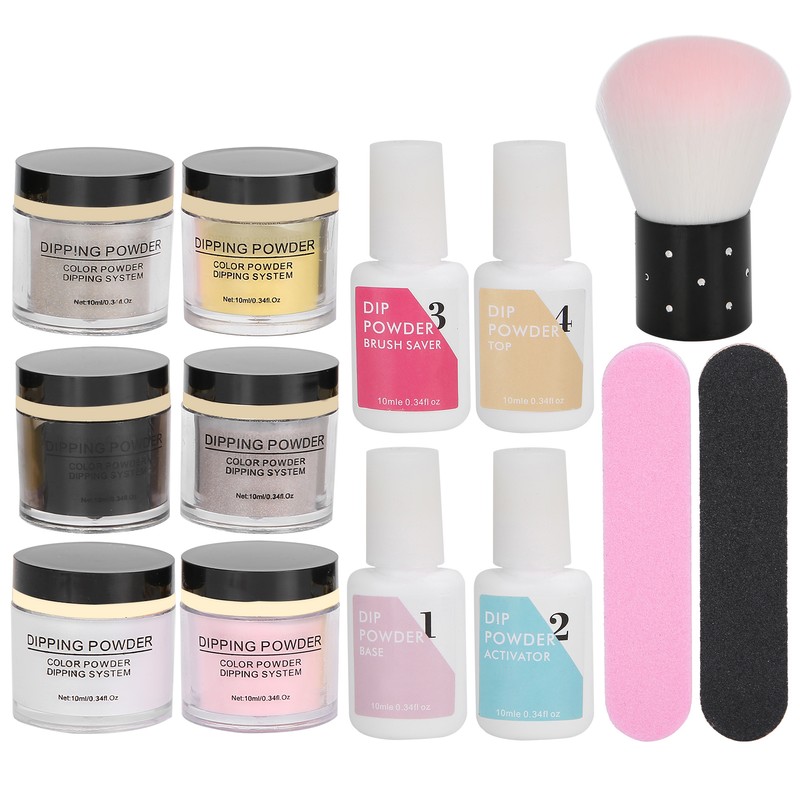 Nail Dipping Powder Set Nail Art Powder Top Base Coat