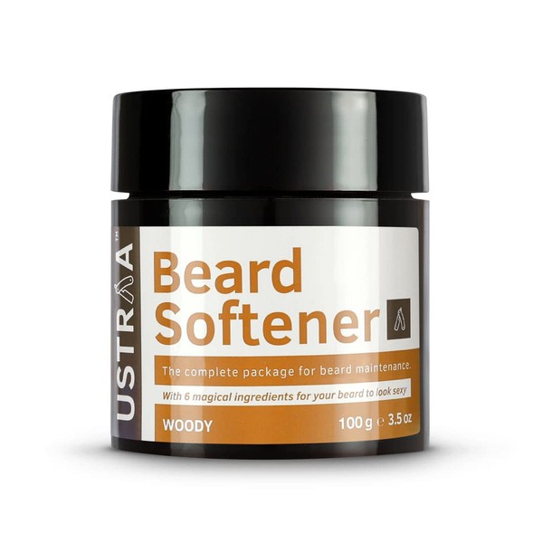 Ustraa Beard Softener - 3.5oz - Softens and nourishes your beard, No Parabens, No Petrolatum, Long lasting moisturization and shine to fix your coarse facial hair, itch-free beard, Easy-to-manage Beard