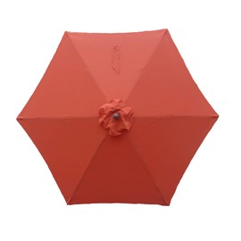 Formosa Covers 9ft Umbrella Replacement Canopy 6 Ribs in Orange (Canopy Only)