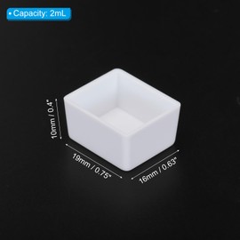 PATIKIL 2ml Watercolor Pans, 100 Pack Empty Half Pans Plastic Watercolor Tins for Watercolor Oils Acrylic Painting Travel Tin Case Palette Style 1, White