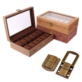 bowarepro 5Pcs Toggle Catch Lock 1.18"x 0.95" Antique Brass Retro Style Iron Hasp Wood Chest Lock Latch Clasp with Screws for Jewellery Box Suitcase Chest Decoration
