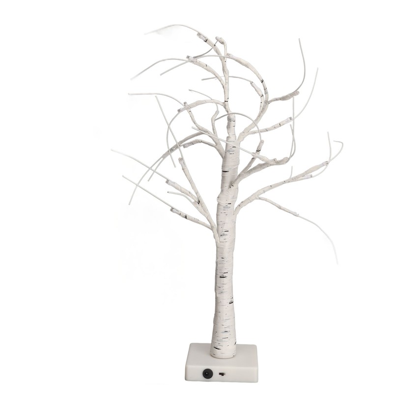 Lighted Birch Tree Adjustable Branches Stable Bottom Birch Tree with