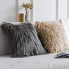 Ewolee Cushion Cover, 2 Pcs Faux Fur Cushion Covers Throw