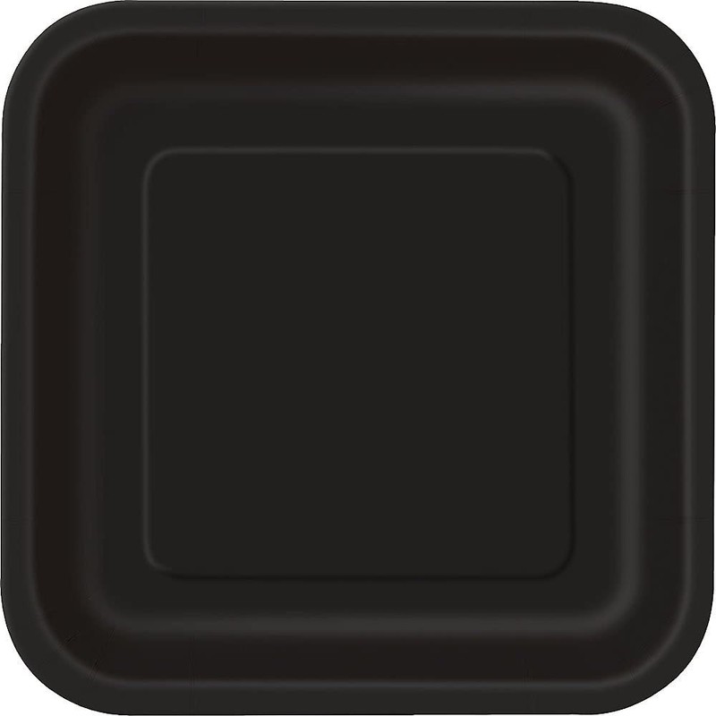 Square Black Dinner Plates, 14ct