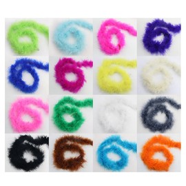 Hrlace 200 cm Marabou Feather Boa 10 g Fluffy Marabou Boa for Crafts Natural Turkey Feather Boa Fluffy Feather Garland Christmas Garland DIY Costume Dance Wedding Cosplay Party Decoration Dark Curry