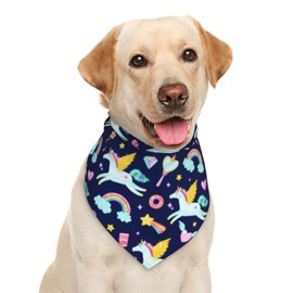 Unicorn Rainbow Stars Dog Bandana Scarf Triangle Bibs Pet Accessories Cat Kerchief