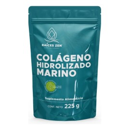 Raíces Zen Colágeno Hidrolizado Marino Super Premium Suplemento Alimenticio en Polvo 225 g | Piel, Cabello, Uñas y Articulaciones