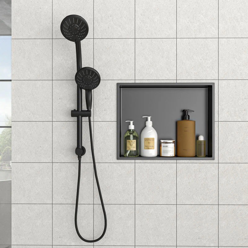Stainless Steel Shower Niche 19 X 15 Gunmetal Black Wall
